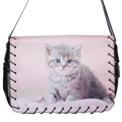 Schoudertas poes NIEUW, Sieraden, Tassen en Uiterlijk, Tassen | Schoudertassen, Zwart, Nieuw, Ophalen of Verzenden