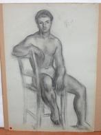 Pedro Mozos Martinez (1915-1983) - Hombre posando - NO, Antiek en Kunst, Kunst | Schilderijen | Klassiek