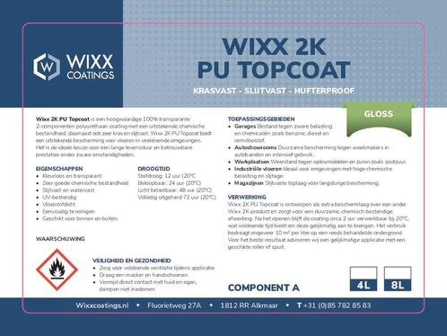 Wixx 2K PU Topcoat - Gloss 10L, Doe-het-zelf en Verbouw, Verf, Beits en Lak, Verf, Overige kleuren, Nieuw, 5 tot 10 liter, Verzenden