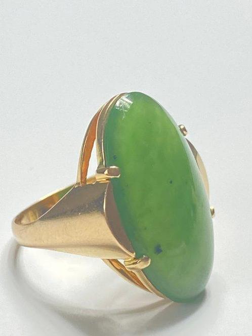 Zonder Minimumprijs - Ring - 18 karaat Geel goud Jade, Sieraden, Tassen en Uiterlijk, Ringen