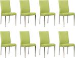 Set van 8 Felgroene leren moderne eetkamerstoelen - Toledo L, Overige kleuren, Nieuw, Leer, Ophalen of Verzenden