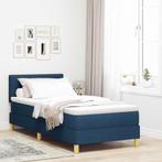 vidaXL Boxspring bed met matras met hoofdeinde Blauw 90 x, Huis en Inrichting, Verzenden, Nieuw, Blauw, Stof