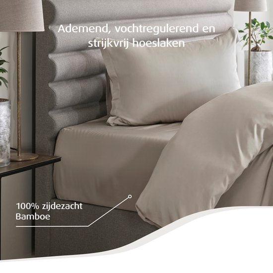 2dekans | Home by TEMPUR® Topper Hoeslaken - Nature – 180 x, Huis en Inrichting, Slaapkamer | Beddengoed, Zo goed als nieuw, Ophalen of Verzenden