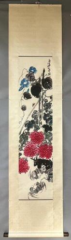 INK AND COLOR ON PAPER PAINTING‘Chrysanthemums and