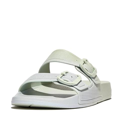 -23% FitFlop  FitFlop Iqushion iridescent two-bar buckle sli, Kleding | Dames, Schoenen, Slippers, Groen, Nieuw, Verzenden