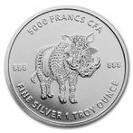 Chad - Mandala Warthog 1 oz 2021 (10.000 oplage), Postzegels en Munten, Munten | Afrika, Zilver, Losse munt, Overige landen, Verzenden