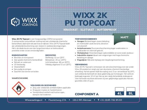 Wixx 2K PU Topcoat - Matt 10L, Doe-het-zelf en Verbouw, Verf, Beits en Lak, Verf, Overige kleuren, Nieuw, 5 tot 10 liter, Verzenden