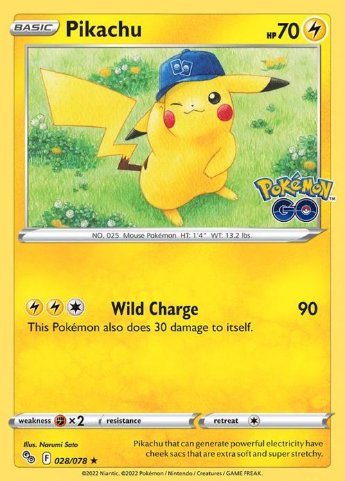 Pikachu 028/078 Holo Pokémon Go, Hobby en Vrije tijd, Verzamelkaartspellen | Pokémon, Losse kaart, Nieuw, Foil, Ophalen of Verzenden