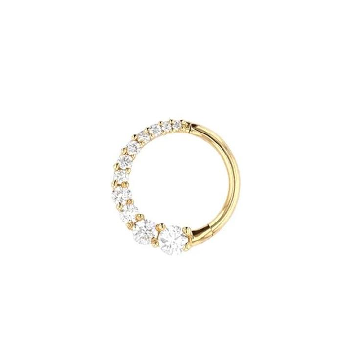 925 zilveren goud vergulde daith piercing met mini zirkonia, Sieraden, Tassen en Uiterlijk, Kettinghangers, Nieuw, Verzenden