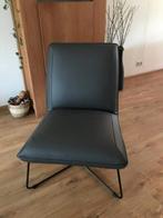 Leren fauteuil zonder armleuning met kruisframe - grijs leer, Huis en Inrichting, Nieuw, Ophalen of Verzenden, Industrieel, 50 tot 75 cm