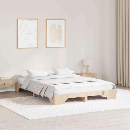 vidaXL Bedframe Massief grenenhout 207 x 167 x 17 cm, Huis en Inrichting, Slaapkamer | Bedden, Bruin, Nieuw, Hout, Verzenden