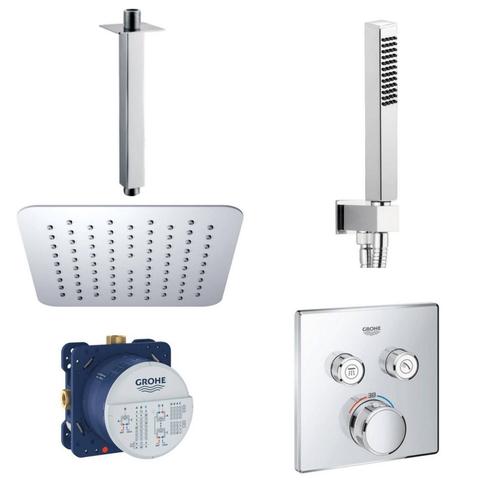 Grohe SmartControl Inbouw Doucheset Vierkant Met Hoofddouche, Doe-het-zelf en Verbouw, Sanitair, Kraan, Nieuw, Chroom, Ophalen of Verzenden