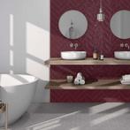 Wandtegel Valence May Grana Rood Glans 6,5x20 (Muurtegels), Doe-het-zelf en Verbouw, Tegels, Nieuw, 20 tot 40 cm, 10 m² of meer