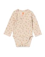 HEMA Newborn meegroei overslagromper rib bloemen ecru, Verzenden, Nieuw