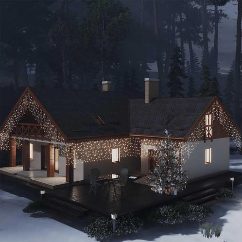 vidaXL Lichtgordijn met 400 LEDs en 8 functies 10 m warmwit, Diversen, Kerst, Nieuw, Verzenden