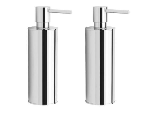 Veiling - 2x Beaux zeepdispenser staand 150ml Ulis chroom, Huis en Inrichting, Badkamer | Badtextiel en Accessoires