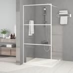 vidaXL Inloopdouchewand 100x195 cm transparant ESG-glas wit, Doe-het-zelf en Verbouw, Verzenden, Nieuw