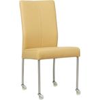 Leren eetkamerstoel Comfort met wieltjes - Toledo Dessert, Overige kleuren, Nieuw, Leer, Ophalen of Verzenden