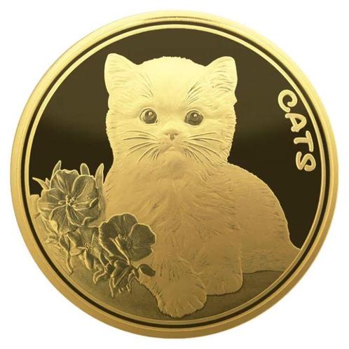 Fiji. 2023 1 oz $5 Cats .999 Proof-like Gold Coin (In, Postzegels en Munten, Edelmetalen en Baren