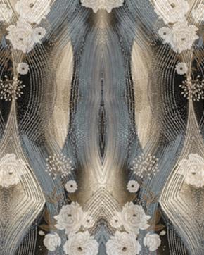 Tricot Paneel Beads & Blossoms, Hobby en Vrije tijd, Stoffen en Lappen, Overige kleuren, Nieuw