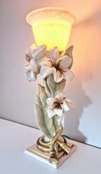 Tafellamp - Ceramic, Glass - Large (65 cm) lamp with flowers