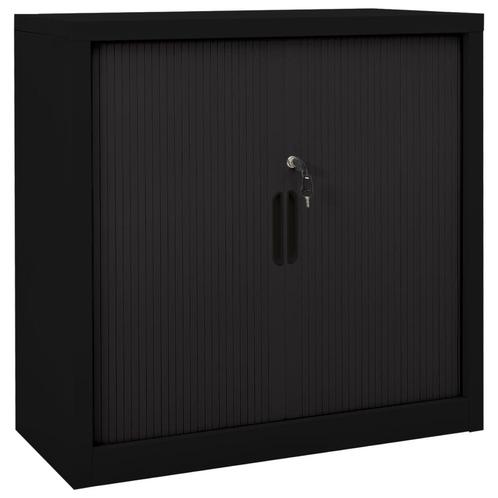 vidaXL Roldeurkast 90x40x90 cm staal zwart, Huis en Inrichting, Kasten | Overige, Nieuw, Verzenden