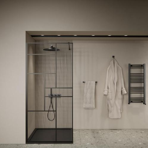 Inloopdouche BWS Airon 100x200 cm Zwart, Doe-het-zelf en Verbouw, Sanitair, Douche, Nieuw, Ophalen of Verzenden