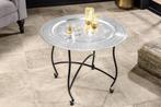 Ronde salontafel MARRAKECH 60cm zilveren theetafel, Huis en Inrichting, Ophalen of Verzenden, Nieuw