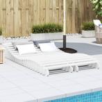 vidaXL Ligbedden 2 st 205x60x31,5 cm massief grenenhout wit, Verzenden, Nieuw