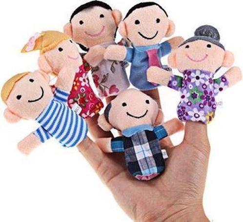 Vingerpoppetjes Familie – Familie Vingerpoppetjes – 6 Stuks, Kinderen en Baby's, Speelgoed | Overig, Ophalen of Verzenden