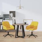 vidaXL Eetkamerstoelen draaibaar 2 st fluweel geel, Huis en Inrichting, Stoelen, Verzenden, Nieuw