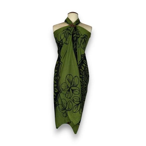 Sarong / pareo - Strandkleding wikkelrok - Groen / zwart Man, Kleding | Dames, Badmode en Zwemkleding, Nieuw, Ophalen of Verzenden