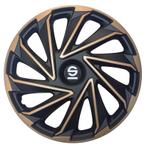 4-Delige Sparco Wieldoppen  Varese 16-inch goud/zwart, Auto diversen, Wieldoppen, Verzenden, Nieuw