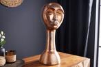 Handgemaakte vaas FACE 50cm koperlook antiek aluminium, Huis en Inrichting, Woonaccessoires | Vazen, Ophalen of Verzenden, Nieuw