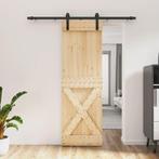 vidaXL Schuifdeur met beslag 70x210 cm massief grenenhout, Doe-het-zelf en Verbouw, Deuren en Horren, Verzenden, Nieuw