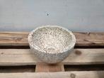 Boomer Waskom / Fontein – Rond 21 x 12 cm – Terrazzo – Beige, Ophalen of Verzenden, Nieuw, Steen, Bad