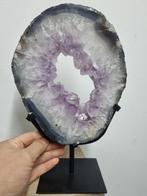Big High Quality Amethyst portal on luxury steel stand -