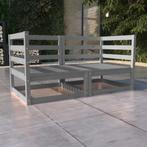 vidaXL Tuinbank 2-zits massief grenenhout grijs, Tuin en Terras, Tuinsets en Loungesets, Verzenden, Nieuw
