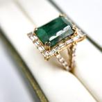 Ring - 18 karaat Geel goud Smaragd - Diamant, Nieuw
