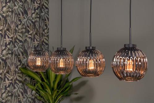 Lions Design Nova Hanglamp Smoke Glas 4 lichts, Huis en Inrichting, Lampen | Hanglampen, Ophalen of Verzenden