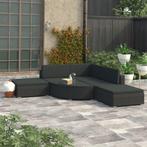 vidaXL 6-delige Loungeset met kussens poly rattan zwart, Tuin en Terras, 6 zitplaatsen, Nieuw, Loungeset, Verzenden