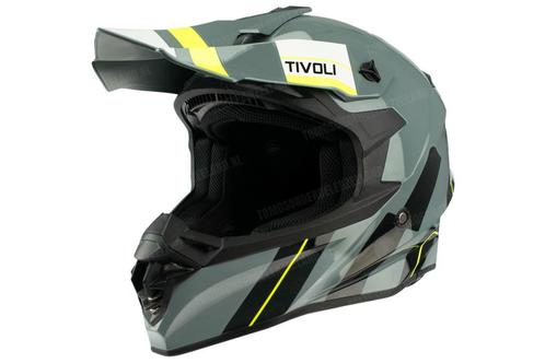 Helm Vito Crosshelm Tivoli nardo gray deco glans grijs /..., Fietsen en Brommers, Brommeronderdelen | Algemeen, Nieuw, Ophalen of Verzenden