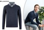 2dekans | Milanoro - Herenpullover met overhemdkraag - Navy, Ophalen of Verzenden, Zo goed als nieuw, Milanoro