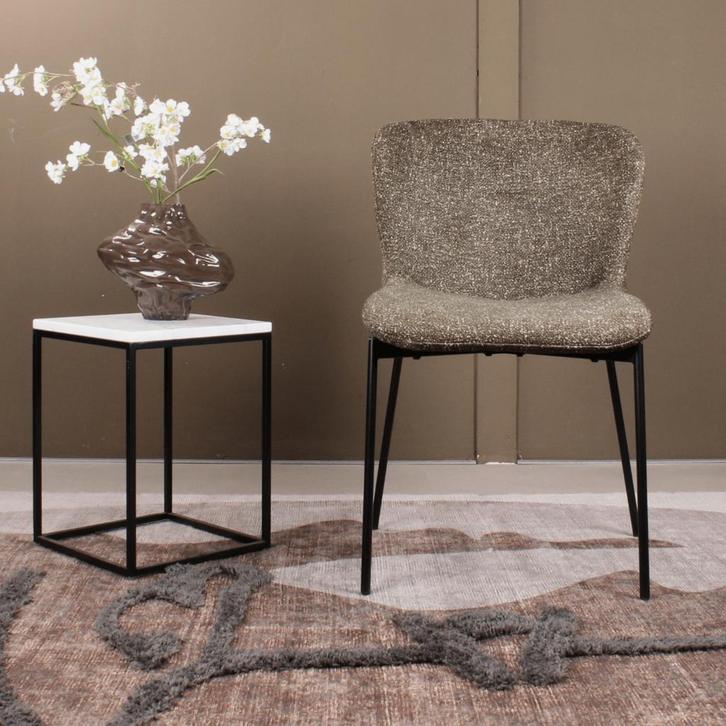 Eetkamerstoel zonder armleuning | Stof | Groen | DS4U Vera, Huis en Inrichting, Stoelen, Nieuw, Ophalen of Verzenden