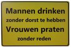 Mannen drinken vrouwen praten reclamebord, Verzamelen, Merken en Reclamevoorwerpen, Ophalen of Verzenden, Nieuw