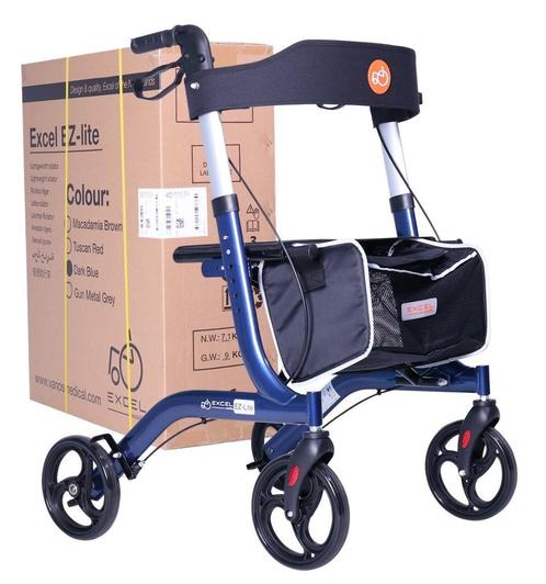 Rollator Excel EZ-Lite Rollator Blue (Nieuw), Diversen, Rollators, Nieuw, Lichtgewicht, Ophalen of Verzenden