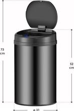 2dekans | Juskys – Sensor Prullenbak Rond – 30 l – Voorzien, Huis en Inrichting, Woonaccessoires | Prullenbakken, Ophalen of Verzenden