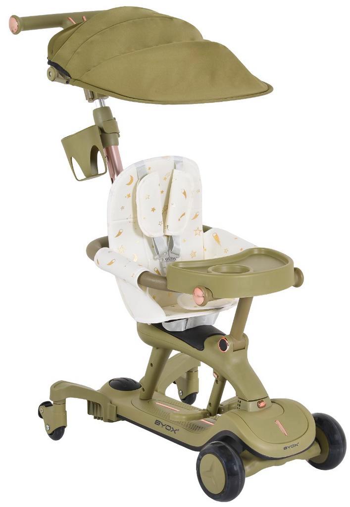 Byox Cornet Green 6-in-1 Loopauto / Kinderstep met Duwstang, Kinderen en Baby's, Speelgoed | Buiten | Voertuigen en Loopfietsen