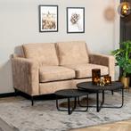 50% Korting: Velvet bank 2-zits Florida taupe, Ophalen, Zo goed als nieuw, Stof, Velvet chique, Modern