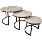 Jayden houten bijzettafel set van 3, Ophalen of Verzenden, Nieuw